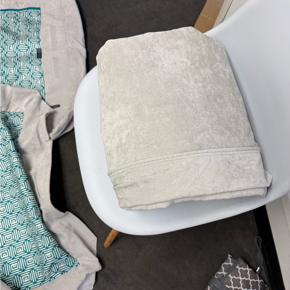 Sky grey corded velvet Lovesac standard back pillow  covers